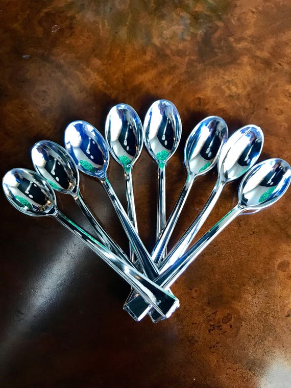 Mini Silver Finish Plastic Spoons 24ct Miniature Spoons Etsy