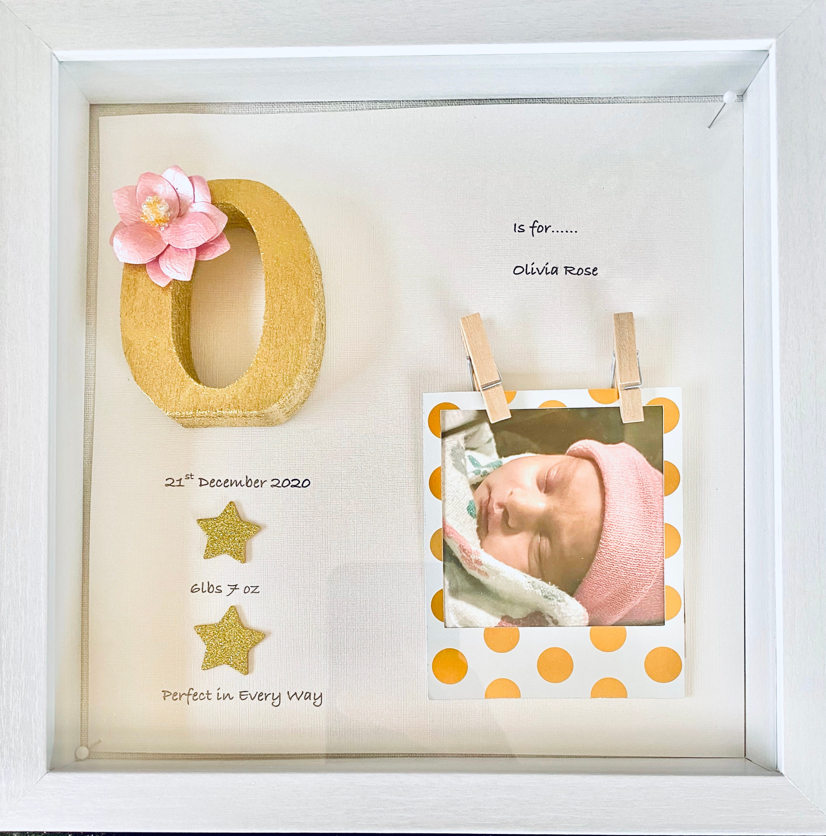 Baby Shadow Box Personalized Baby Shadow Box Baby Box Baby Etsy