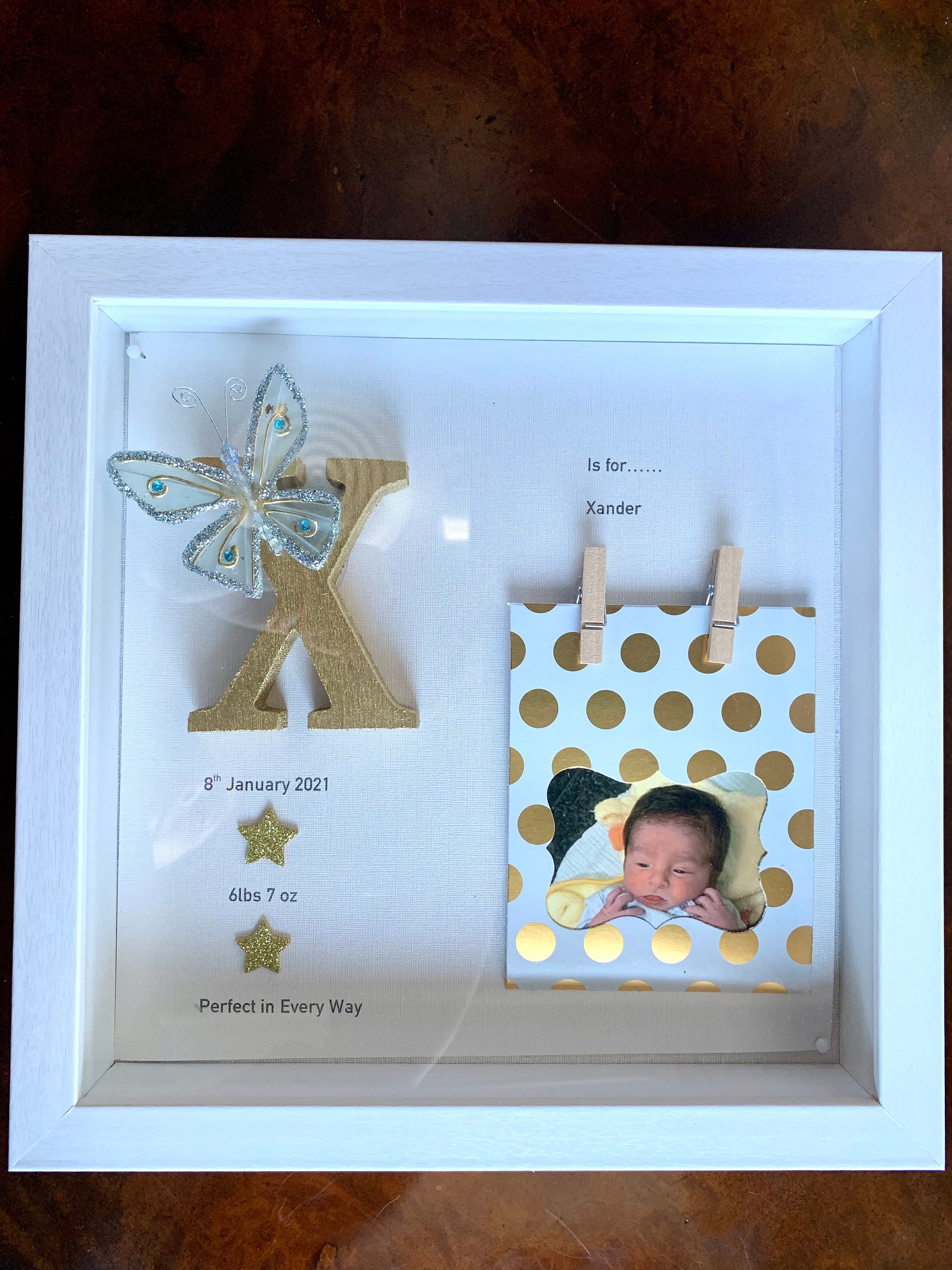 Baby Shadow Box Personalized Baby Shadow Box Baby Box Baby Etsy