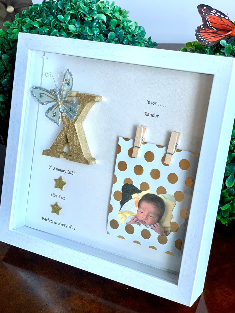 Baby Shadow Box Personalized Baby Shadow Box Baby Box Baby Etsy