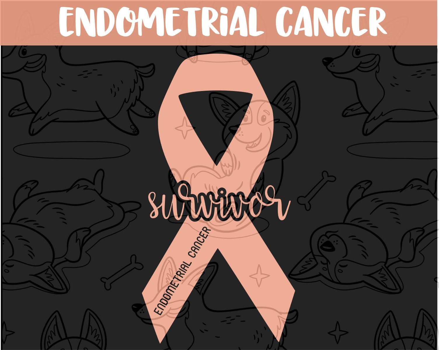 Endometrial Cancer Uterine Cancer Survivor Peach Ribbon Decal Etsy