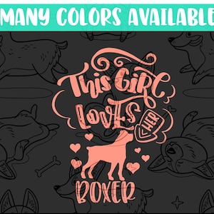 This Girl Loves Her Boxer Dog | Vinyl Decal Cling Sticker for Laptop Car Truck Bumper Window I Love My Dog