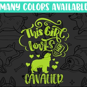 This Girl Loves Her Cavalier King Charles Spaniel | Dog Mom Vinyl Decal Cling Car Truck Bumper Sticker Window I Love My Stocking Stuffer