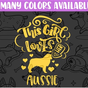 This Girl Loves Her Aussie Australian Shepherd | Dog Mom Vinyl Decal Cling Car Truck Bumper Sticker Window I Love My Aussie Stocking Stuffer