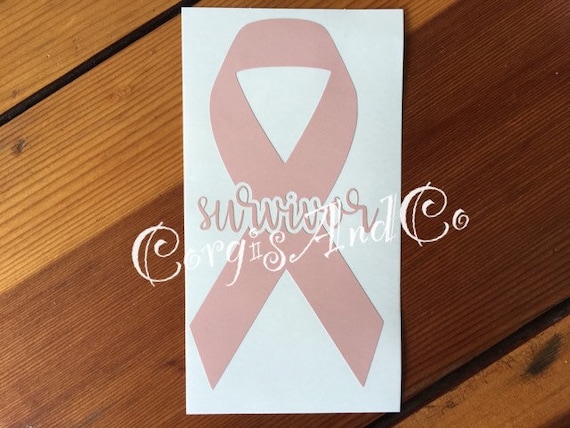 Peach Uterine Cancer Ribbon Vinyl Decal Sticker