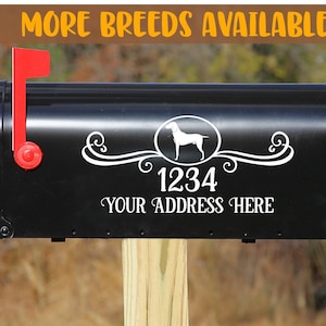 Vizsla or Hungarian Pointer Dog | Custom Mailbox Decoration With Personalized Street Number And Address Vinyl Decal Sticker