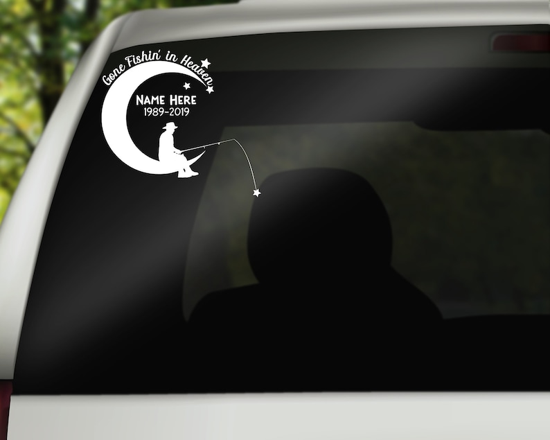Download Gone Fishing in Heaven Memorial Vinyl Decal Sticker RIP In ...