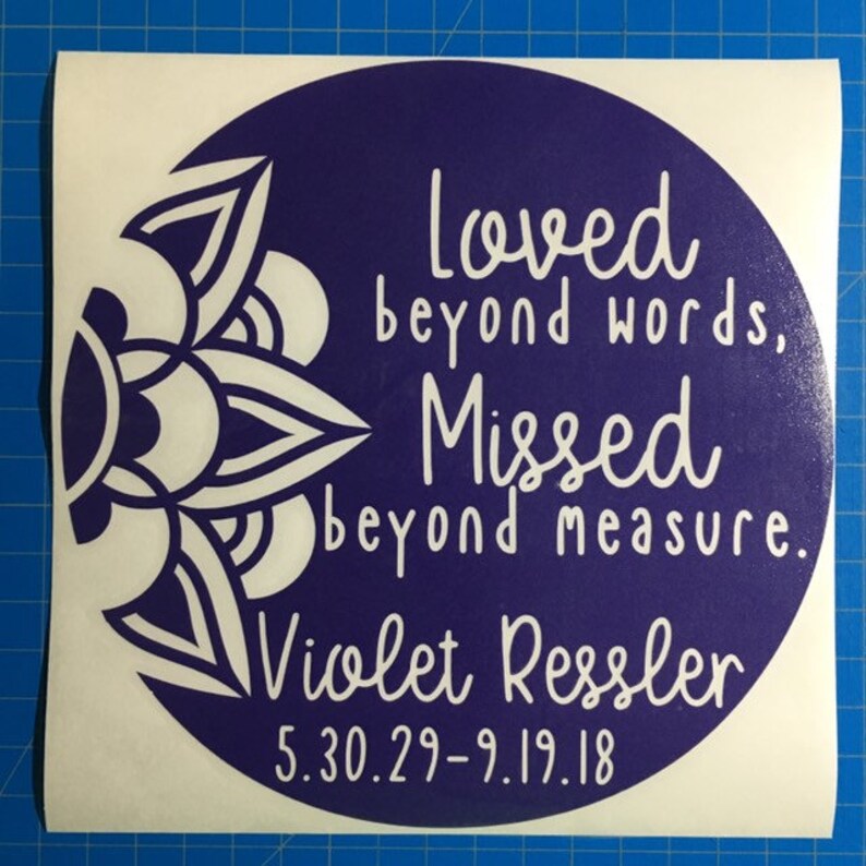 Loved beyond words memorial vinyl decal custom tribute  etsy