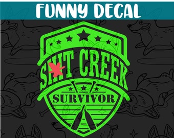 Sh*t Creek Survivor Funny Cool Car Truck Window Vinyl Decal Sticker 12 COLORS Sh*t Creek Survivor Funny Cool Car Truck Window Vinyl Decal Sticker 12 COLORS