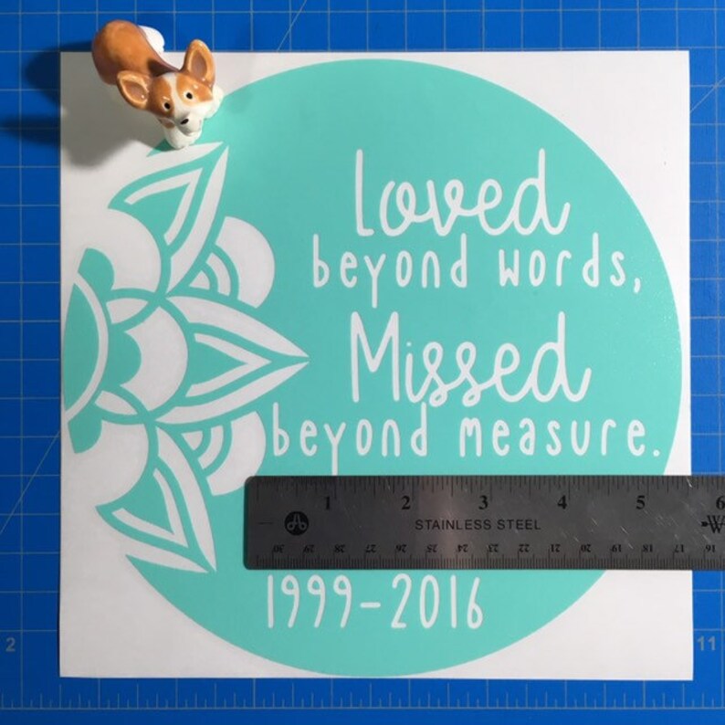 Loved beyond words memorial vinyl decal custom tribute  etsy