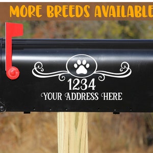 Paw Print | Custom Mailbox Decoration With Personalized Street Number And Address Vinyl Decal Sticker Animal Dog Cat Lover
