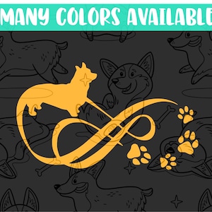 Pembroke Welsh Corgi Infinity Love Lover Vinyl Decal Laptop Car Truck Bumper Window Sticker