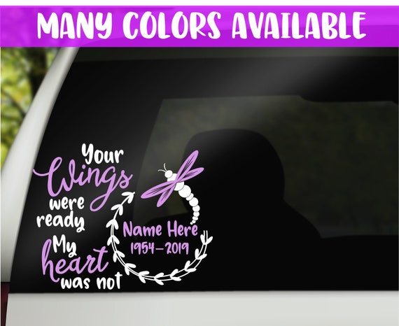 In Loving Memory Of 8" Dragonfly Mom Decal Window Sticker Custom Memorial car In Loving Memory Of 8" Dragonfly Mom Decal Window Sticker Custom Memorial car