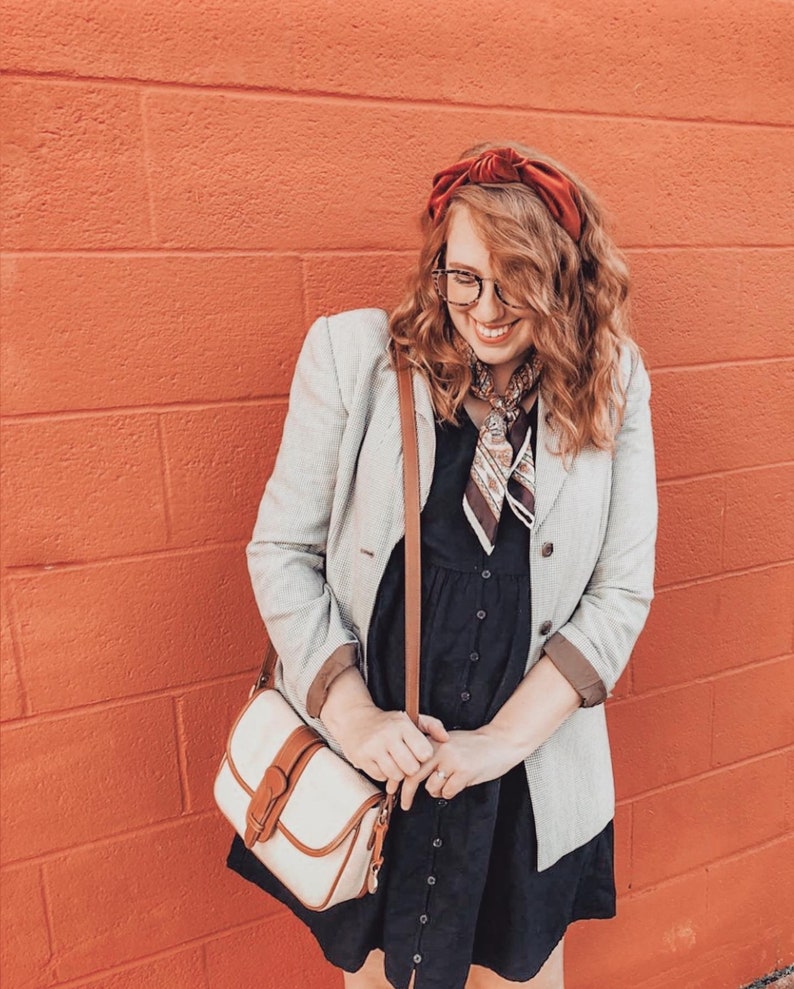 GIANT Top Knot Headband Extra Large Big Velvet / Peach / Green / Ivory / Rust / Brown / burgundy / Boho Chunky image 2