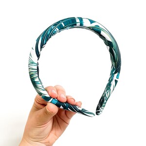 Leaf Padded Headband SUMMER SERIES Lycra / Floral / Swim / Green / Teal / White / Boho Beach Wrap Hair Adult Woman image 2