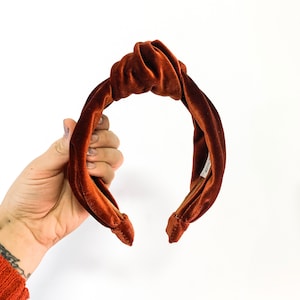 GIANT Top Knot Headband -  Extra Large Big Velvet - / Peach / Green / Ivory / Rust  / Brown / burgundy / Boho Chunky