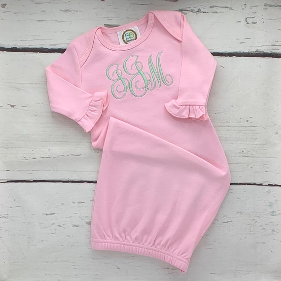 monogrammed newborn girl outfit