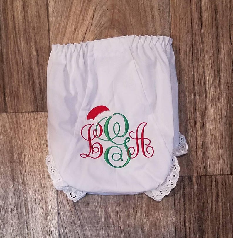 Toddler Bloomers Ruffle Bloomers Christmas Diaper Cover Christmas Bloomers Baby Embroidered Bloomers Christmas Bloomers Baby Bloomers