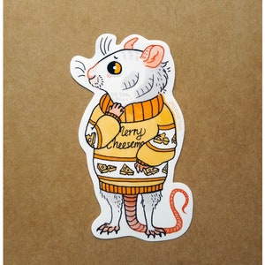 Murrs the Rat, schattig, decoratief, geluk, scrapbooking, stationair, punny, woordspelingen, pasen, dieren, huisdieren, trui, kaas