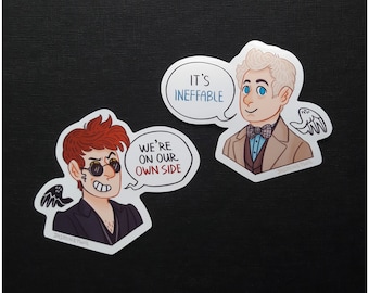Good Omens- Aziraphale and Crowley quote stickers