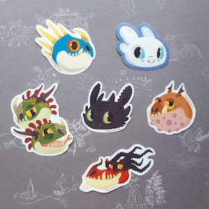 Cómo entrenar a tu dragón: ¡lo mejor de Berk! Paquete de pegatinas (Sin Dientes, Furia Luminosa, Tormenta y pandilla) lindo, decorativo, scrapbooking, estacionario