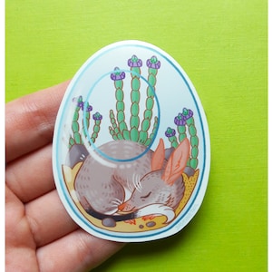 Sticker Sleepy Bilby, mignon, décoratif, bonheur, scrapbooking, papeterie, pâques, animaux, terrarium, plantes, marsupial australien