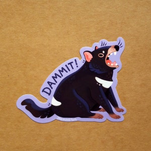 Angry Animals- Tasmanian Devil (Dammit!), cute, stationary, Australian wildlife, cute, decorative, happiness, stocking stuffer, scrapbooking