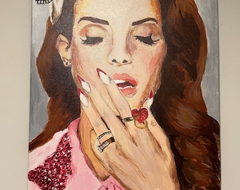 ORIGINAL Glamorous Lana Del Rey Acrylic Painting