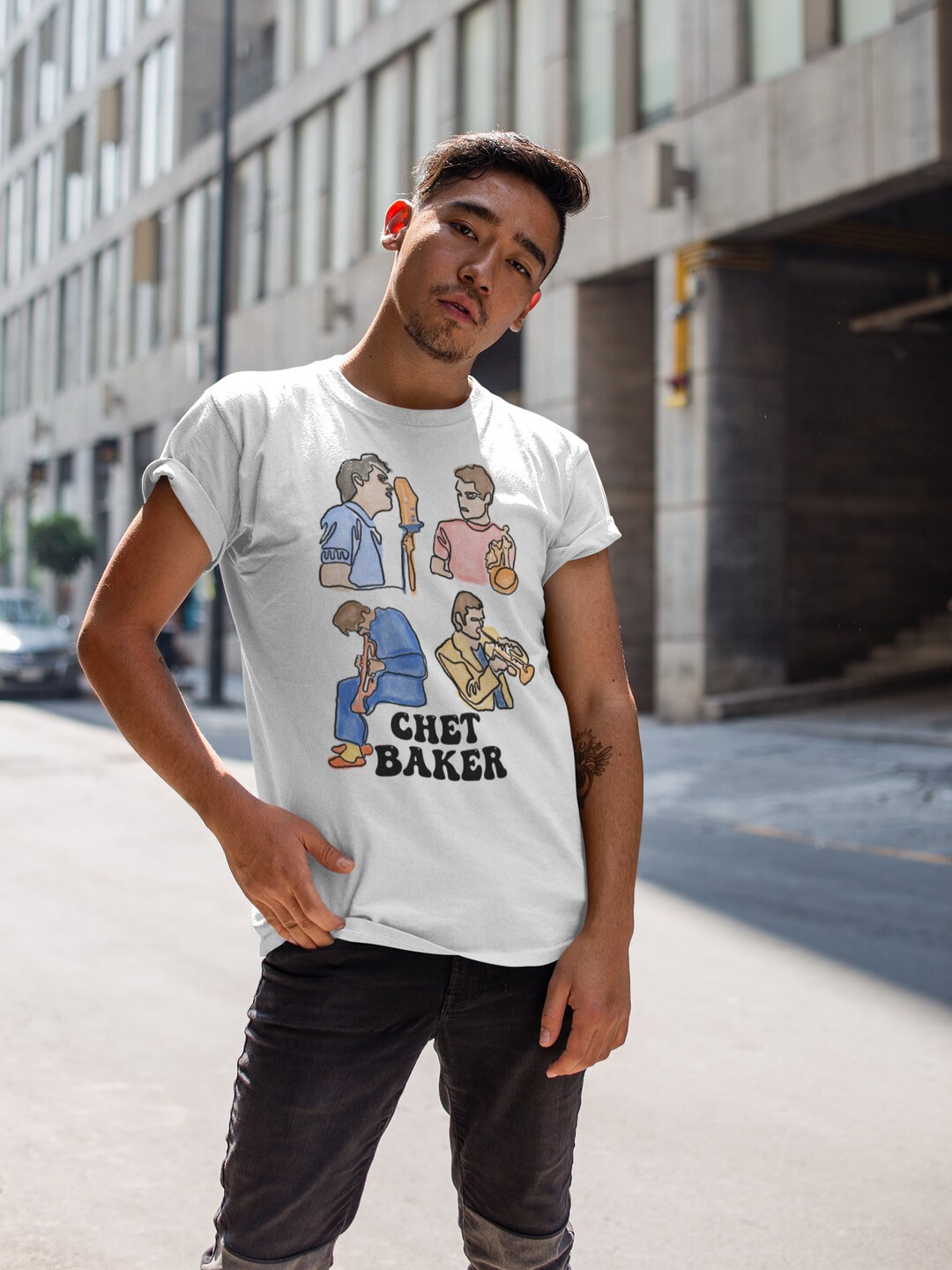 Chet Baker Simple Art Tee - Etsy