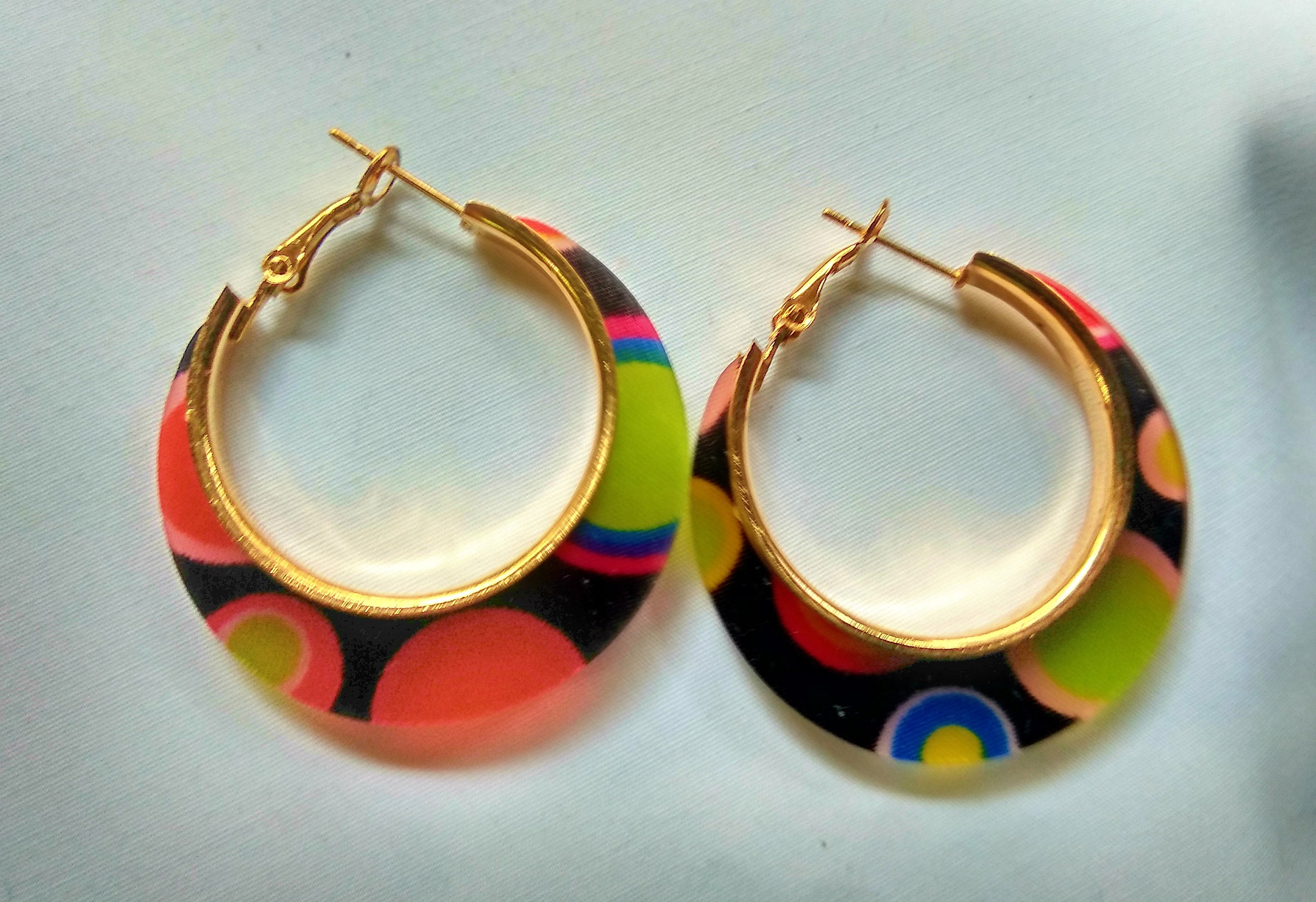 Acrylic Earrings Hoop earring Geometric Earrings Crescent Etsy