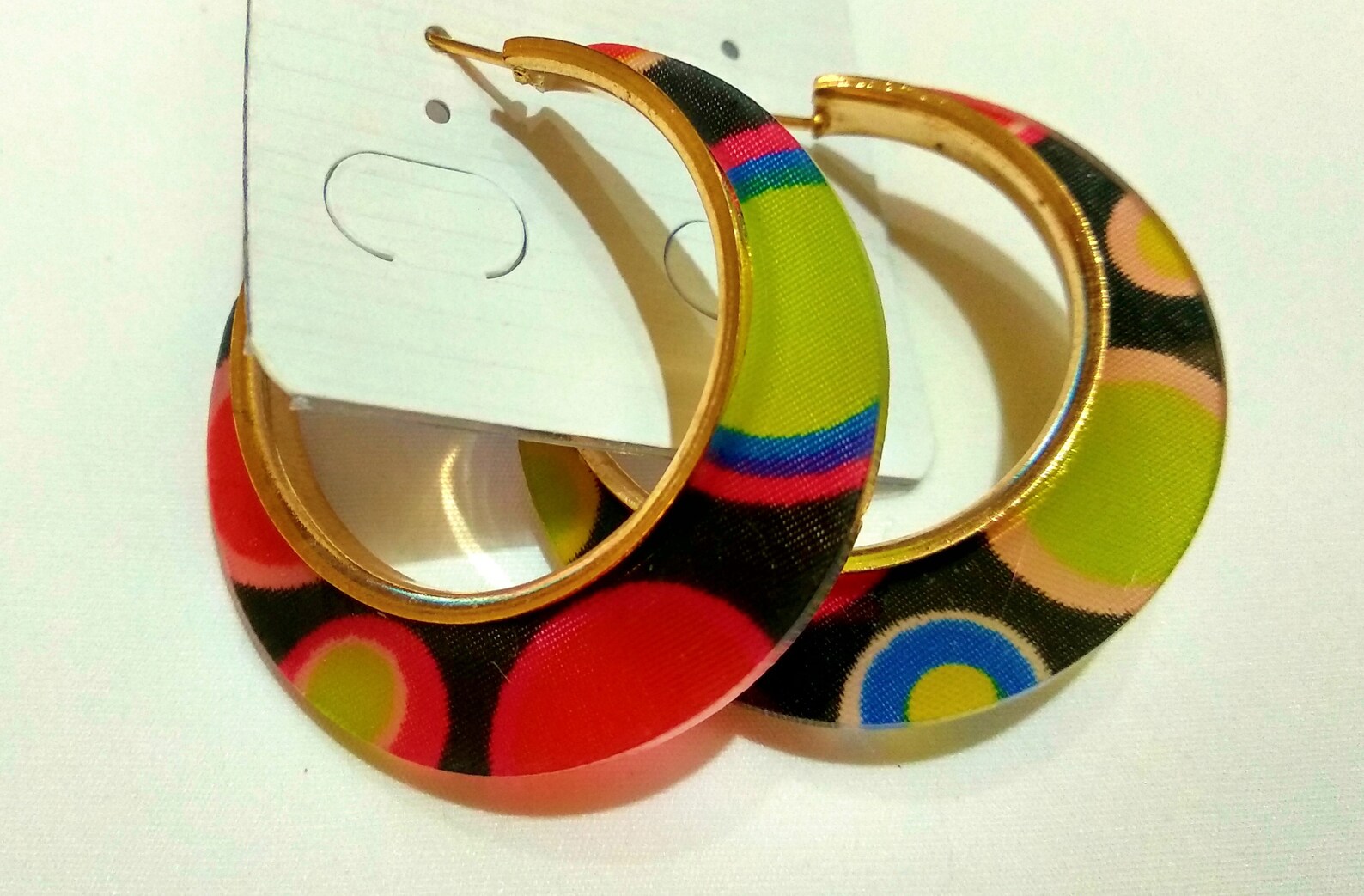 Acrylic Earrings Hoop earring Geometric Earrings Crescent Etsy