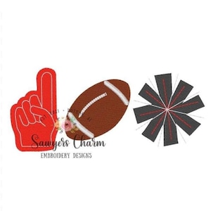 Sports football foam finger pom pom cheerleading machine sketch fill design embroidery file, quick stitch, bean stitch