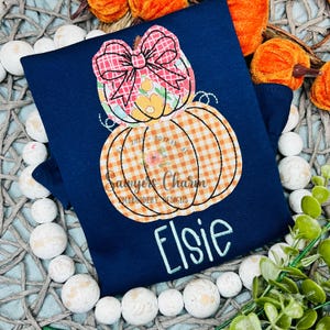 Stacked pumpkins with coquette bow, bean stitch applique design file, fall, halloween, fall leaves, pumpkin patch, quick stitch