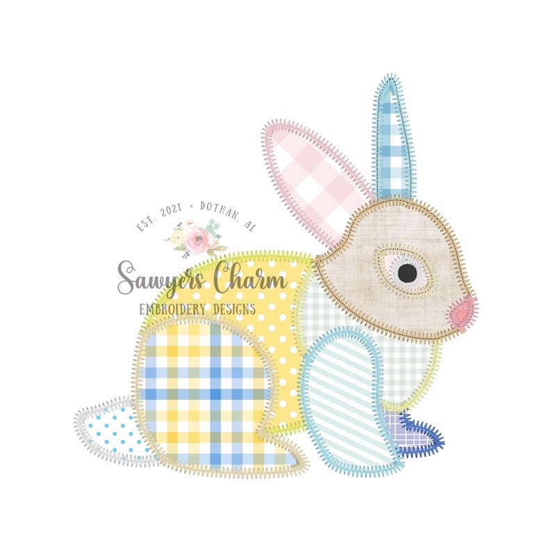 BUNDLE Patchwork Bunny Rabbit Zig Zag Stitch Machine Applique ...