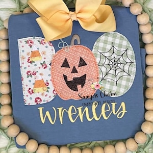 PAKET Halloween BOO jackolantern/godis/spindelnät filtsöm bunting banner maskinapplikation broderi designfil, pumpa fält