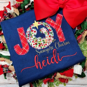 BUNDLE Christmas JOY nativity blanket & bean stitch applique, machine embroidery design file, manger scene, Baby Jesus, Bethlehem star