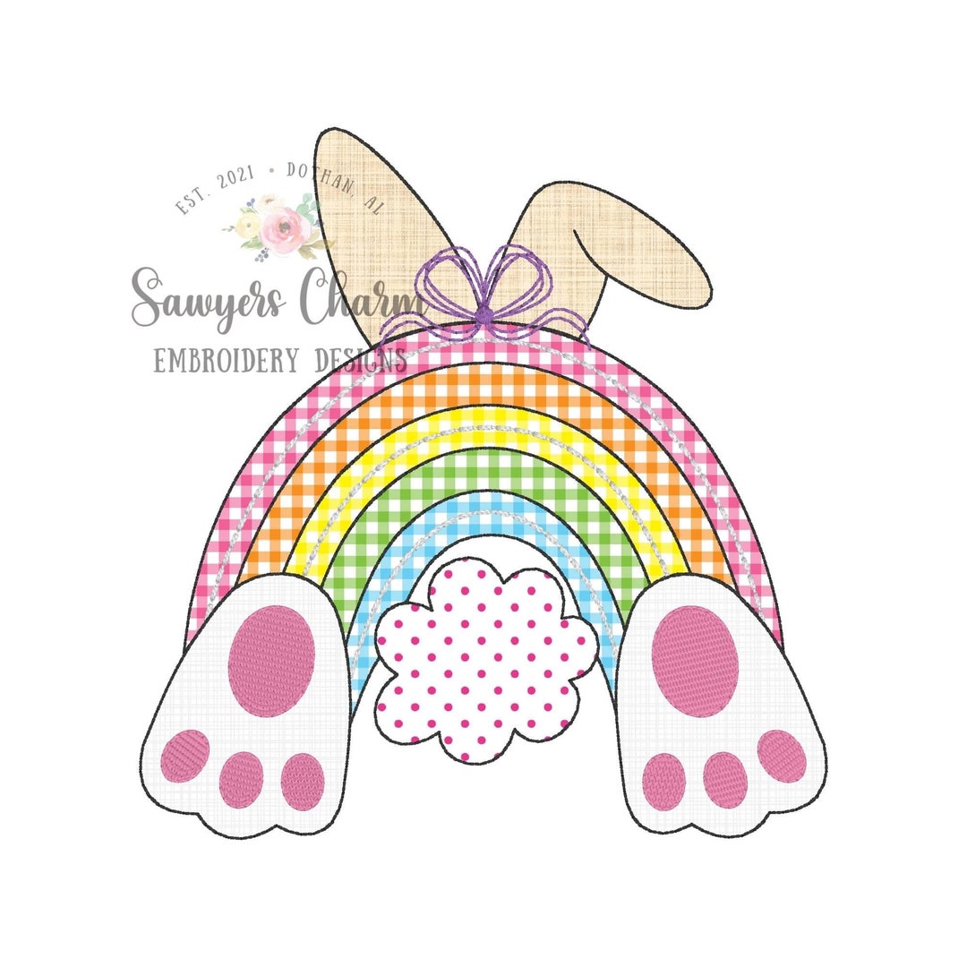 BUNDLE Bunny Ears, Tail & Feet Rainbow With/without Bow Bean Stitch