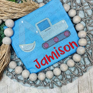 Excavator sketch stitch machine embroidery file, quick stitch, construction vehicle, bean stitch, city truck, transportation, digger, mud