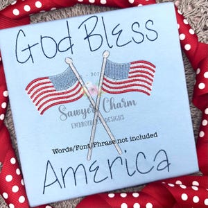 American flags satin stitch machine embroidery design, 4th of July, patriotic stars & stripes, Memorial Day