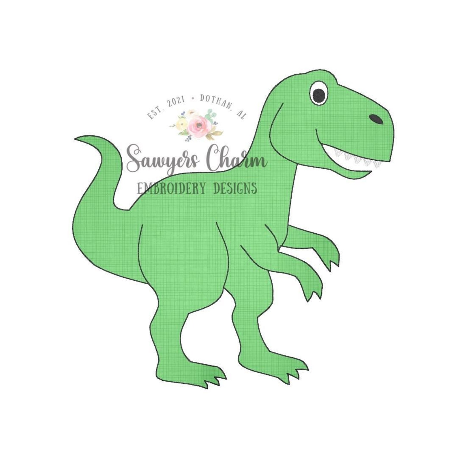 T-rex Dinosaur Bean Stitch Applique, Machine Embroidery Design - Etsy