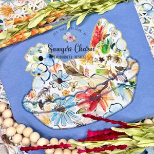 Hen on nest zig zag stitch machine applique embroidery design, Vintage spring chicken