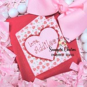 BUNDLE Valentinstagskarte mit gezacktem Herz & Herz mit Pfeil Zick-Zack-Stich Maschinen Applikation Stickmusterdatei Schnellstich, Liebe