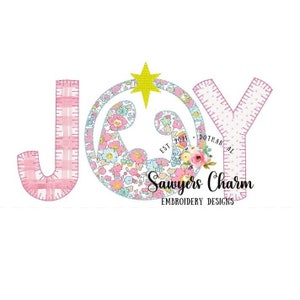 Christmas JOY nativity, machine applique design embroidery file, blanket stitch & bean stitch, manger scene, joy to the world, Jesus