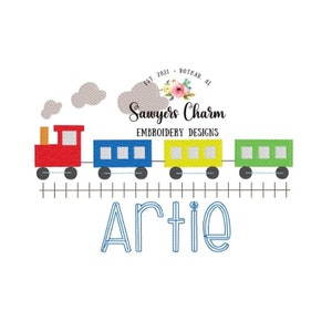 Train locomotive sketch machine embroidery design file, quick stitch, bean stitch, smoke stack, train track, choo choo, transportation
