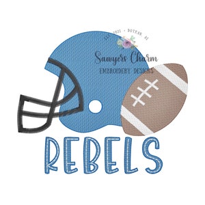 Helmet and football light fill sketch stitch machine embroidery design file, sports, quick stitch, college university, high school team