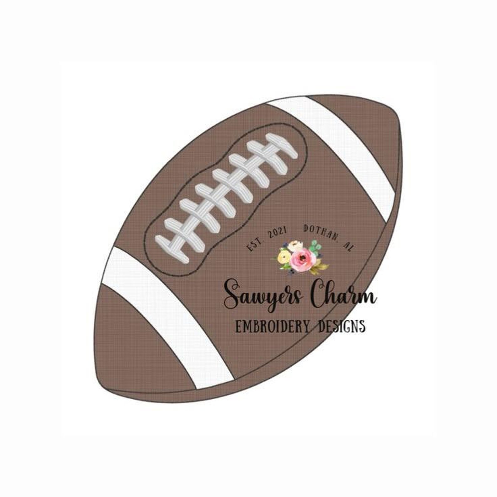 Football Bean & Zig Zag Stitch Applique BUNDLE, Embroidery Design, Fall ...