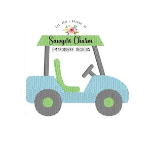 BUNDLE Boy and girl mini fill golf cart, with and without bow, machine embroidery design file, quick stitch, perfect for monograms