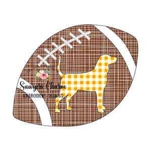 Sports football hound dog bean stitch applique, machine embroidery design file, quick stitch, mascot, college high school, vols, smokey