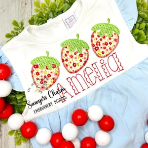 BUNDLE Strawberry trio zig zag applique AND sketch machine embroidery design file, quick stitch, fruit, summer and spring, garden