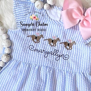 File di disegno per ricamo a macchina con cavallo da corsa Mini Derby, fantino, festival, punto veloce, corse, cavalli, mini riempimento, perfetto per monogrammi